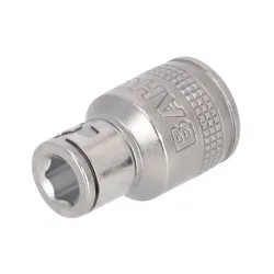 Adaptadores de cuadradillo de 3/8" para puntas de destornillador hexagonal de bola de 1/4" con acabado mate (embalaje en blíster)