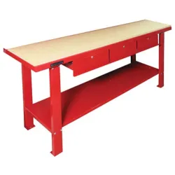 BANCO DE TRABAJO GR75 - ROJO 3 CAJONES
