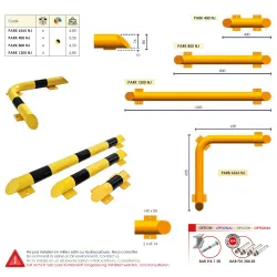 BARRA DE PROTECCIÓN PARK1200NJ - AMARILLO/NEGRO Ø76 1200X86MM