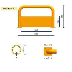 BARRERA DE PROTECCION BARP6010NJ - AMARILLO/NEGRO 1000X600MM