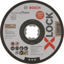 Disco de corte abrasivo PRO Stainless Steel and Metal, 125 x 1,6 x 22,23 mm, X-Lock, recto