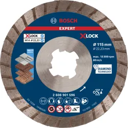 Disco de corte con diamante EXPERT MultiMaterial X-LOCK de 115 x 22,23 x 2,4 x 12 mm