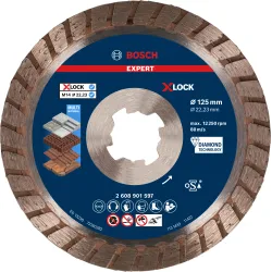 Disco de corte con diamante EXPERT MultiMaterial X-LOCK de 125 x 22,23 x 2,4 x 12 mm