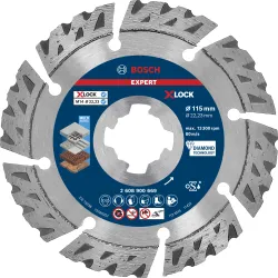 Disco de corte de diamante EXPERT MultiMaterial X-LOCK de 115 x 22,23 x 2,4 x 12 mm
