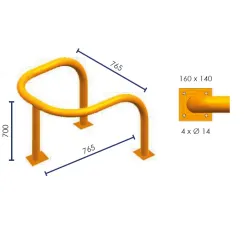 ESTRIBO DE PROTECCIÓN PRF700NJ - AMARILLO/NEGRO 765X765X550MM