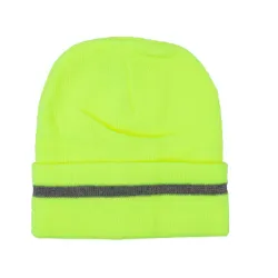 Gorro acrílico con bandas reflectantes