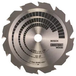 Hoja de sierra circular PRO Construct Wood, 190 x 2,6 x 20 mm