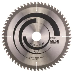 Hoja de sierra circular PRO Multi Material, 216 x 2,5 x 30 mm, T60