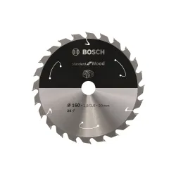 Hoja de sierra circular PRO Wood cordless, 160 x 1,5 x 20 mm, T24