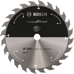 Hoja de sierra circular PRO Wood cordless, 184 x 1,6 x 16 mm, T24