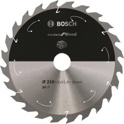 Hoja de sierra circular PRO Wood cordless, 216 x 1,7 x 30 mm, T24