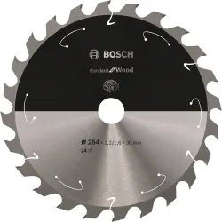 Hoja de sierra circular PRO Wood cordless, 254 x 2,2 x 30 mm, T24