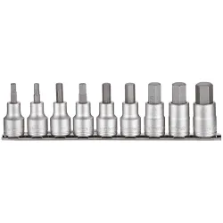 JGO DE 9 VASOS 1/2" CON PUNTA HEXAGONAL M1209AF