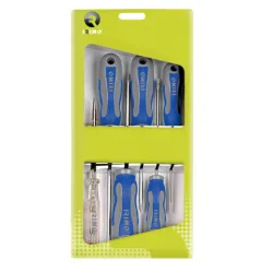 Juego 6 destornilladores electricista 3planas, 2PH y tester