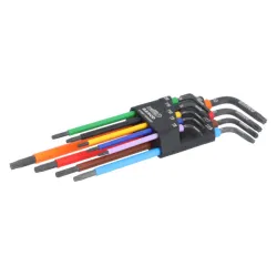 Juego 9 llaves tipo allen TORX® de colores T8-T40
