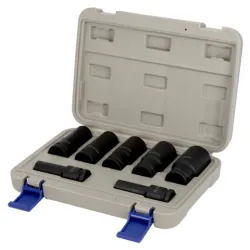 Juego de 7 vasos hexagonales de impacto de 1/2", en caja de plástico