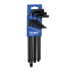 Juego petaca 9 llaves acodadas pavonadas TORX® T10-T50
