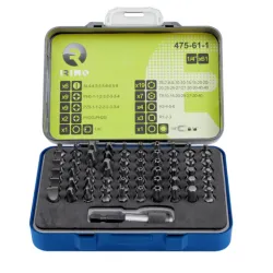 Juego puntas 1/4" con portapuntas magnético, 61 piezas