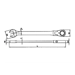 LLAVE COMBINADA CARRACA ARTICULADA 10MM 600510RF