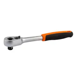 Llave de carraca reversible de 1/2" con cabeza en forma de pera, 60 dientes y ángulo de acción de 6° - 250 mm
