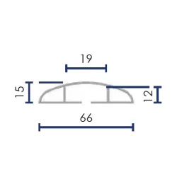 PASACABLES PARA SUELO INTERIOR CPB655 - 66X15Ø15MM 5 M