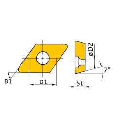 PLAQUITA PARA 25/37, ISO DCMT11T304, 5 UN