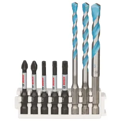 PRO Impact Set con broca Multi Construction e índice Pick and Click, PH2 x 50 mm, PZ2 x 50 mm, T20 x 50 mm, T25 x 50 mm, T30 x 50 mm, MC 5/6/8 x 50 mm, 8 unidades