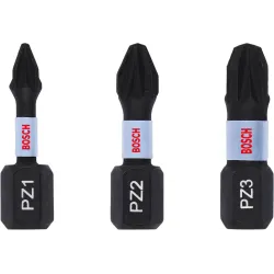 Punta PRO PZ Impact, PZ1 x 25, PZ2 x 25, PZ3 x 25 mm, 3 uds.