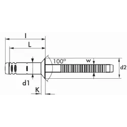 % REMACHE Ø 6,4 X 15 ALU/INOX