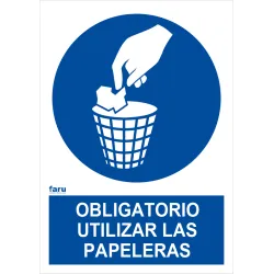 SEÑAL OBLIGATO USAR  PAPELERAS