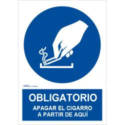 SEÑAL OBLIGATORIO APAGAR CIGARRO