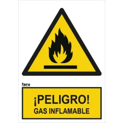 SEÑAL PELIGRO GAS INFLAMABLE