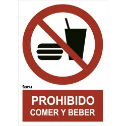 SEÑAL PROHIBIDO COMER Y BEBER