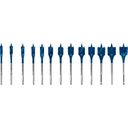 Set de brocas fresadoras planas EXPERT Self Cut Speed de 10/12/13/14/16/18/20/22/24/25/28/30/32 mm, 13 unidades