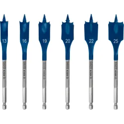 Set de brocas fresadoras planas EXPERT Self Cut Speed de 13/16/19/20/22/25 mm, 6 unidades