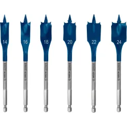 Set de brocas fresadoras planas EXPERT Self Cut Speed de 14/16/18/20/22/24 mm, 6 unidades
