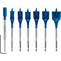 Set de brocas fresadoras planas EXPERT Self Cut Speed de 16/18/20/22/25/32 mm, 7 unidades