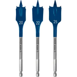 Set de brocas fresadoras planas EXPERT Self Cut Speed de 20/22/25 mm, 3 unidades