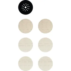 Set de mallas de lija EXPERT M480 de 225 mm, G 80/120/180/protector de plato, 7 unidades