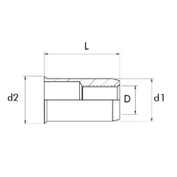 TUERCA M-4 LISA Ø 6,30 BAJA ACERO A3K 0,5<E<2,0 BLISTER