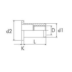 TUERCA M-4 LISA ANCHA ACERO A3K 0,5<E<2,0 BLISTER