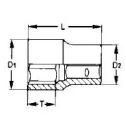 VASO 1/2" BIHEX 19MM M120519-C