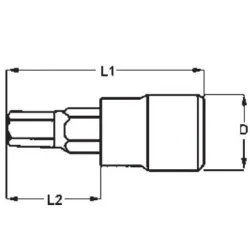 VASO 1/2" HEX CON PUNTA 10MM EXTRA LARGA M122510L-C