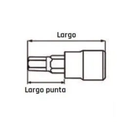 VASO 1/2" HEX CON PUNTA 10MM LARGO M122510-C