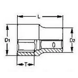 VASO EXTRACTOR HEXAGONAL 3/8"  ST38308 8MM