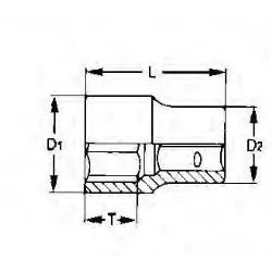 VASO INOX 1/2"  MS1205126-C 12MM