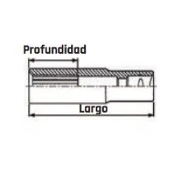 VASO LARGO 1/2" HEX 14MM M1206146-C