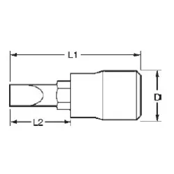 VASO PUNTA PLANA 1/4" 4 M141404-C